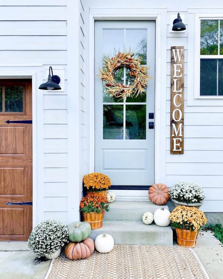 Fall Inspired Porch with Statement Entryway
