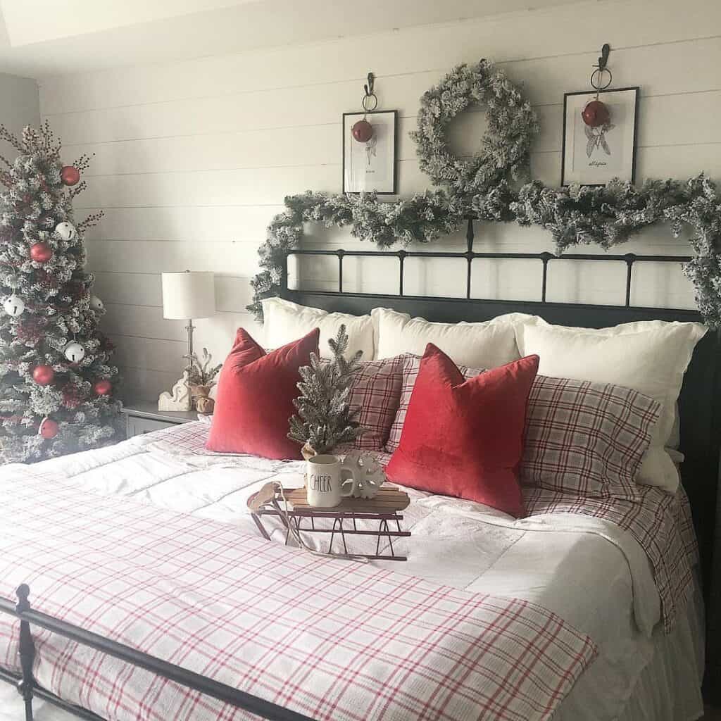 Farmhouse Bedroom with Shiplap Wall