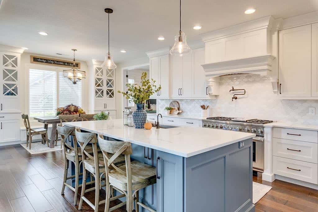 Farmhouse Blue Kitchen Island