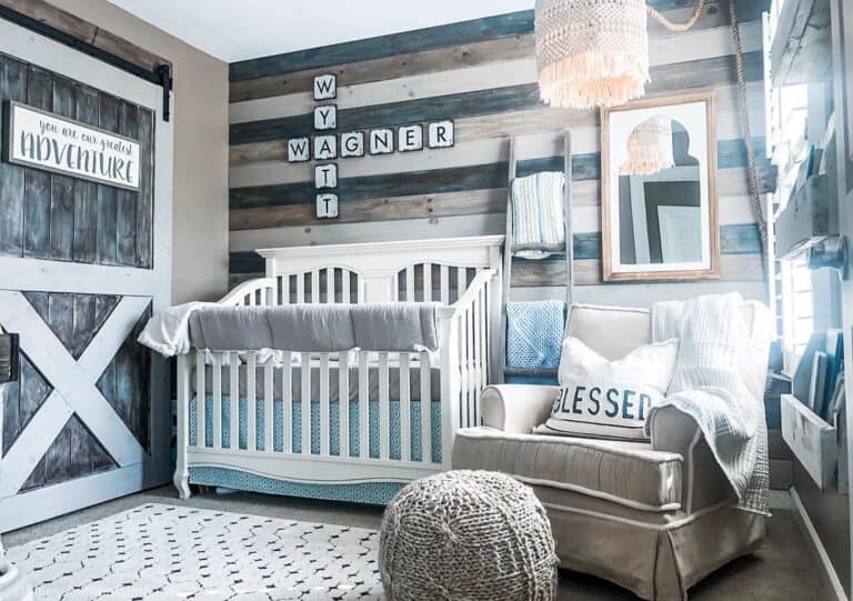 Farmhouse Boy's Room with Rustic Wooden Charm