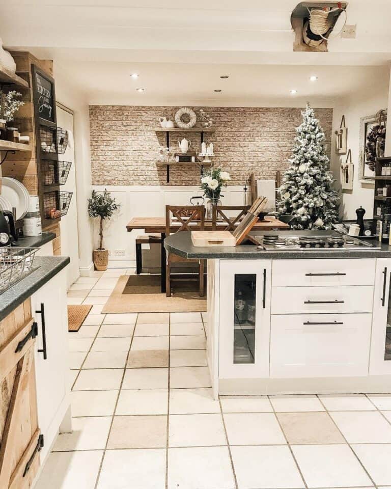 Farmhouse Kitchen with Grey Countertops