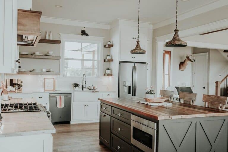 Farmhouse Kitchen with Wood and Vintage Elements