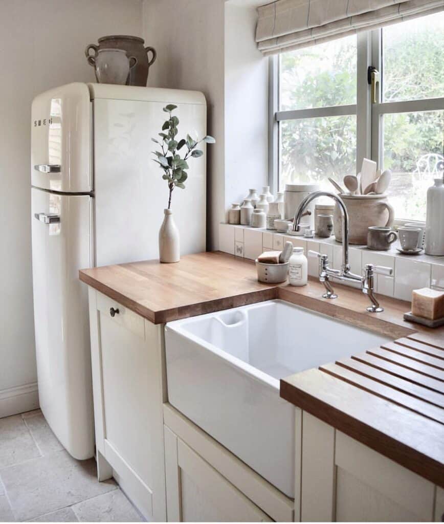 Farmhouse Sink in Wood Kitchen Countertops Soul & Lane