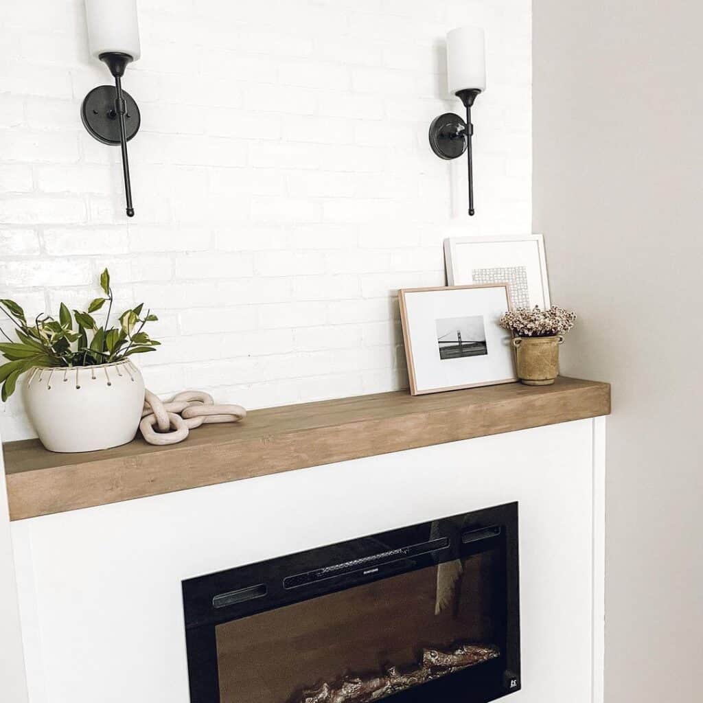 Fireplace Lighting Ideas for White Brick Fireplace