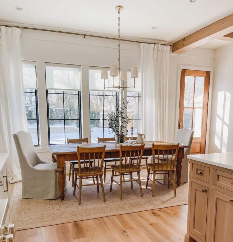 Floor to Ceiling Curtains with Brass Rod