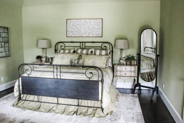 Full Length Standing Mirror and Vintage Nightstands