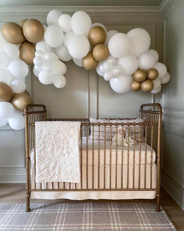 Gender Neutral Nursery with Balloon Arch