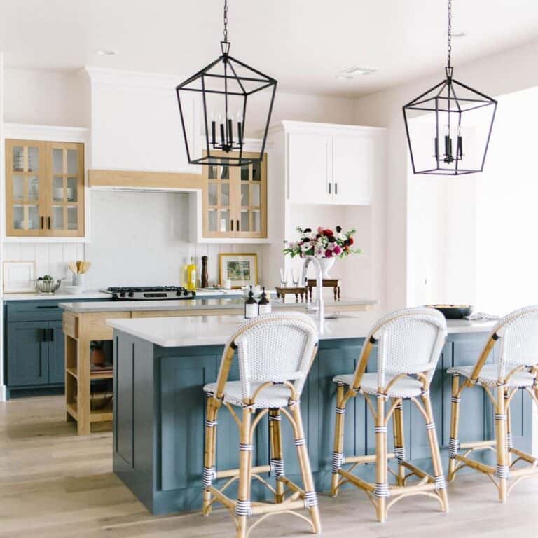 Glass Cabinets in Blue Island Kitchen