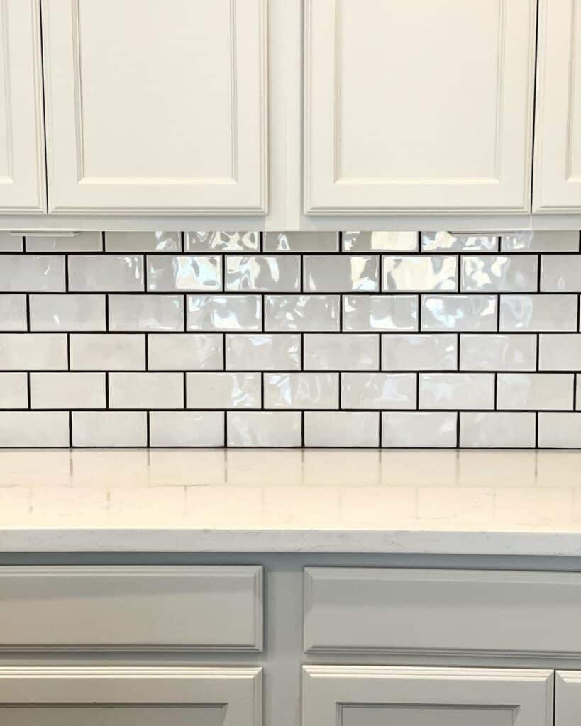 Glazed White Subway Tile Backsplash