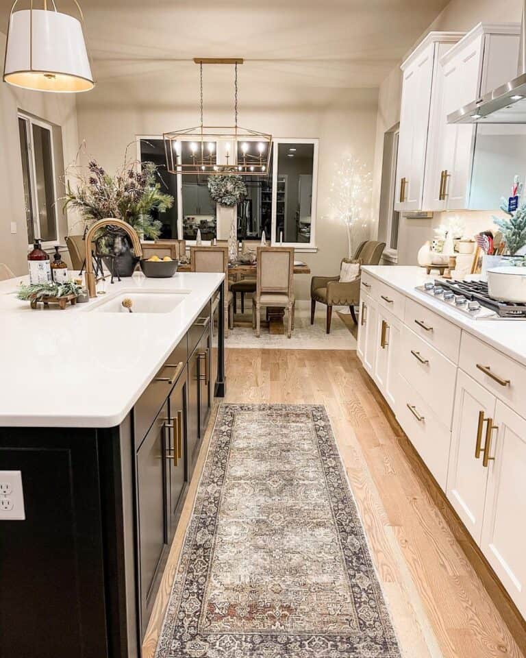 Gold Gooseneck Sink Faucet for Kitchen Island