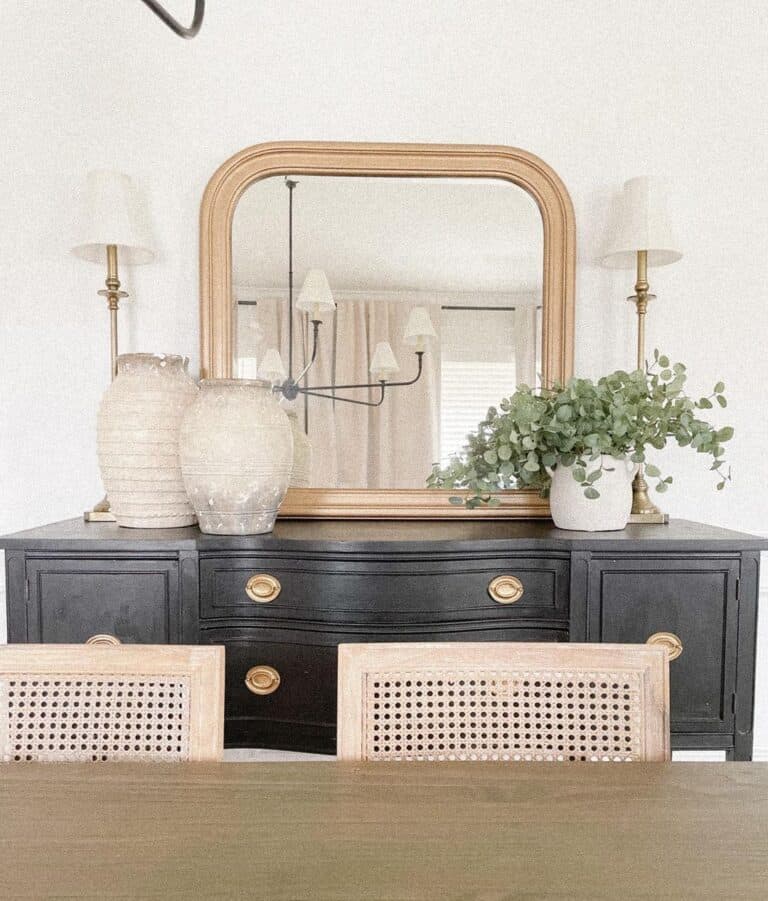 Gold and Black Farmhouse Sideboard Buffet