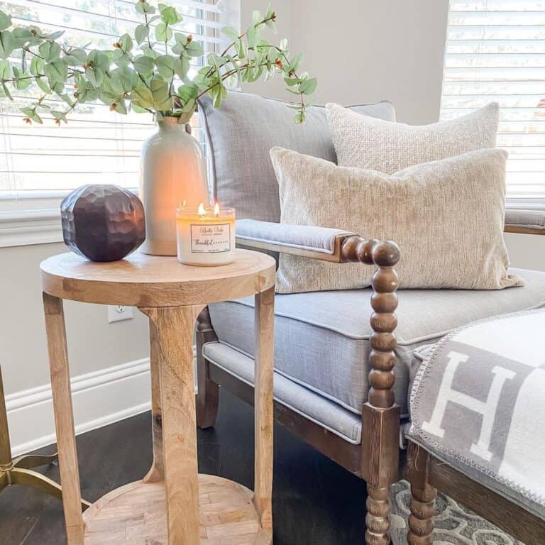 Gray Chair Beside End Table
