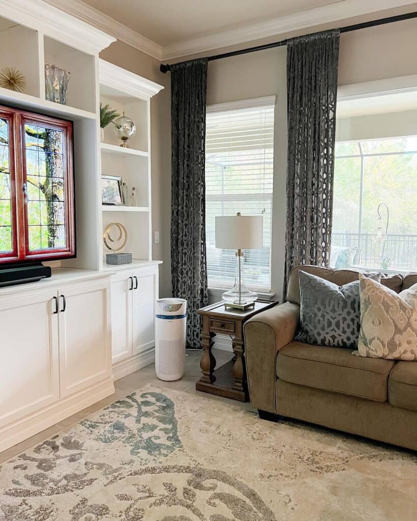 Gray Floor to Ceiling Living Room Curtains