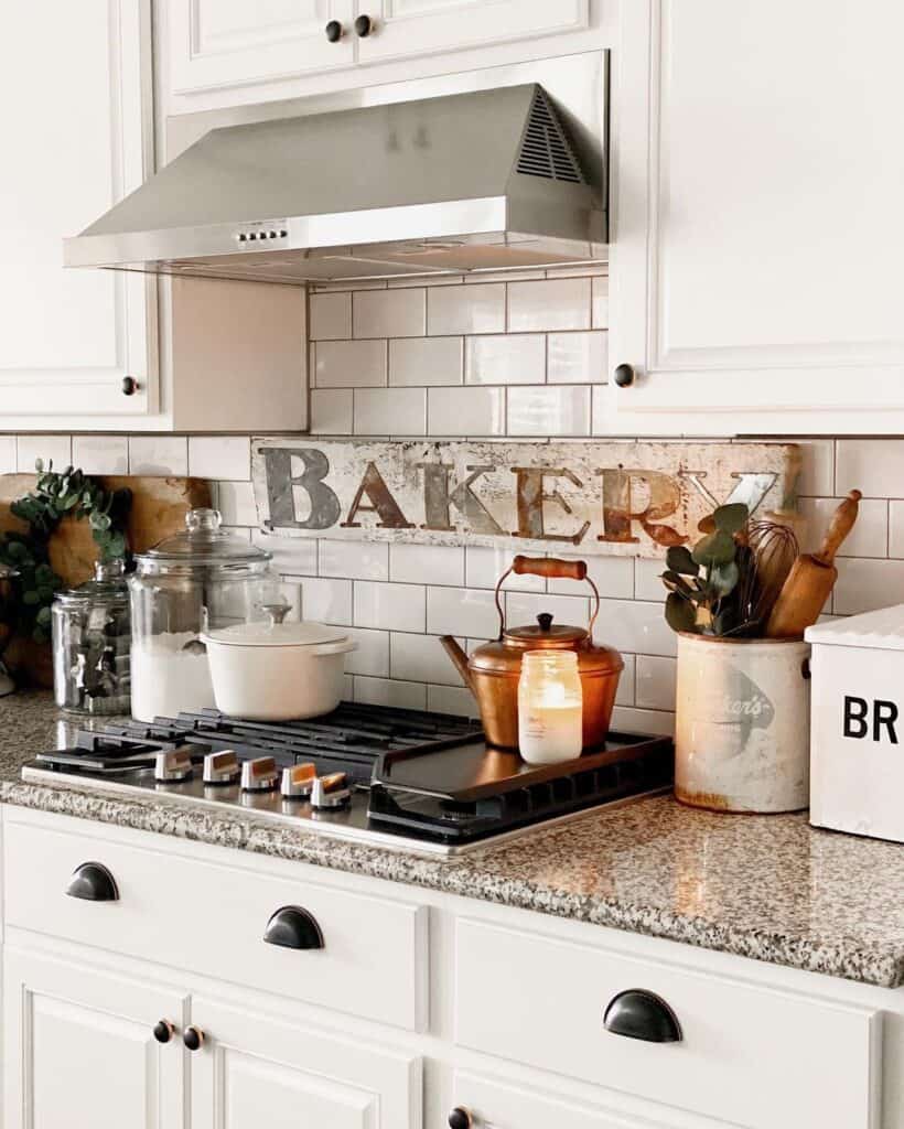 Gray Granite Countertops and Cooktop Stove Soul & Lane