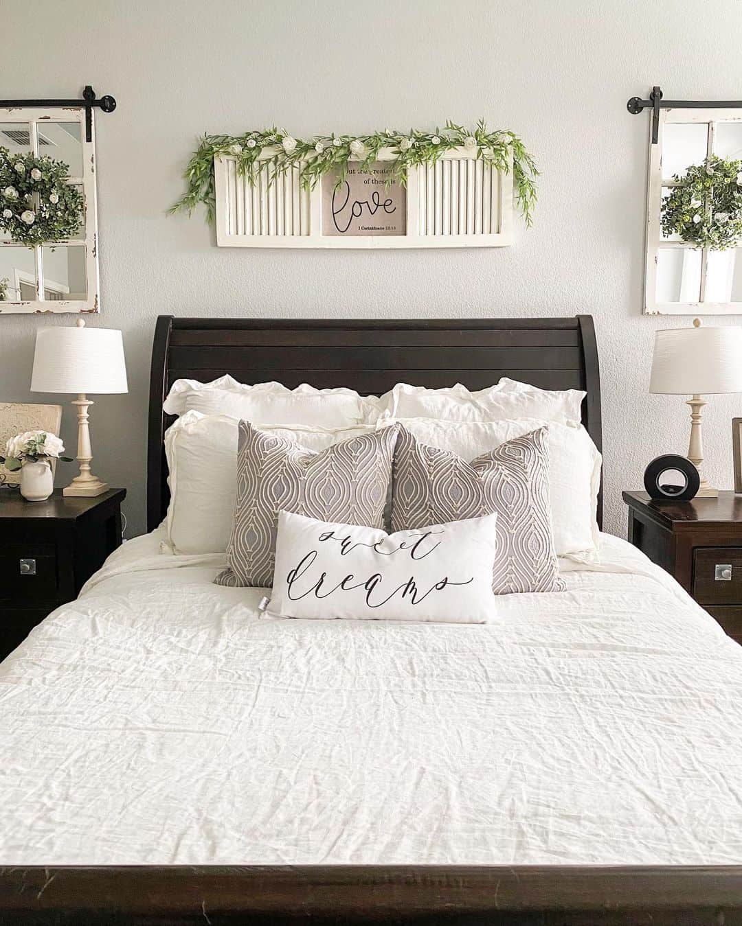 Green Garland on White Wall Decor for a Bedroom Soul & Lane