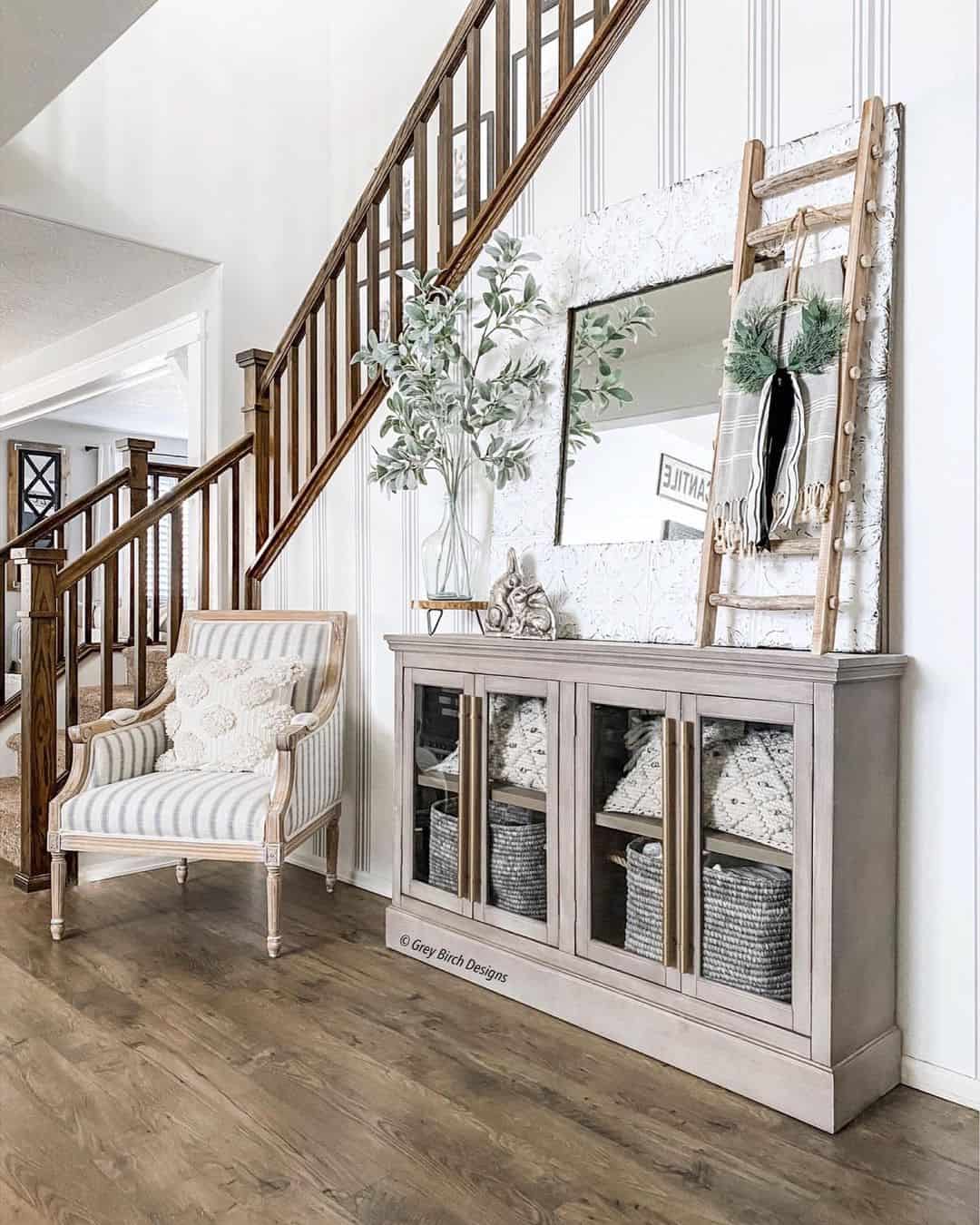 Grey Sideboard with Glass Front Doors Soul & Lane