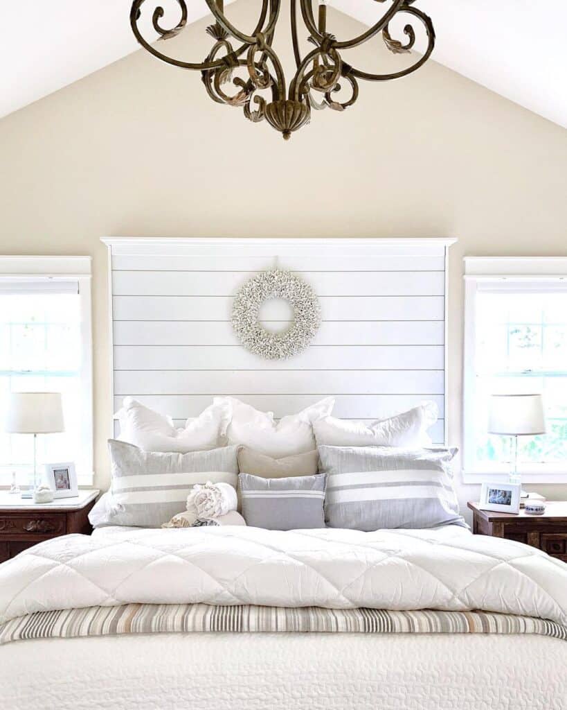 Horizontal White Shiplap Headboard