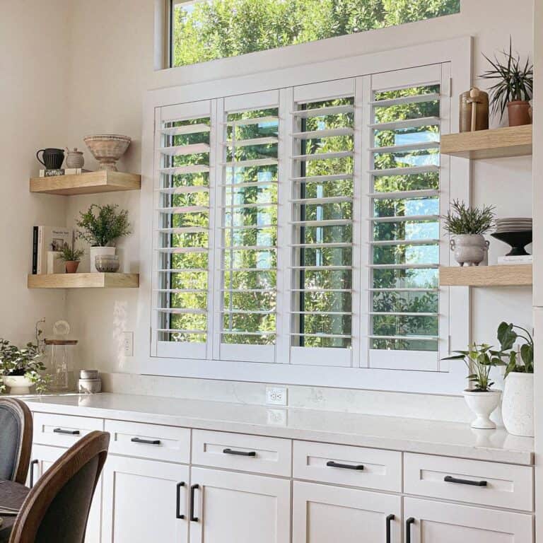 Kitchen Window with Floating Shelves