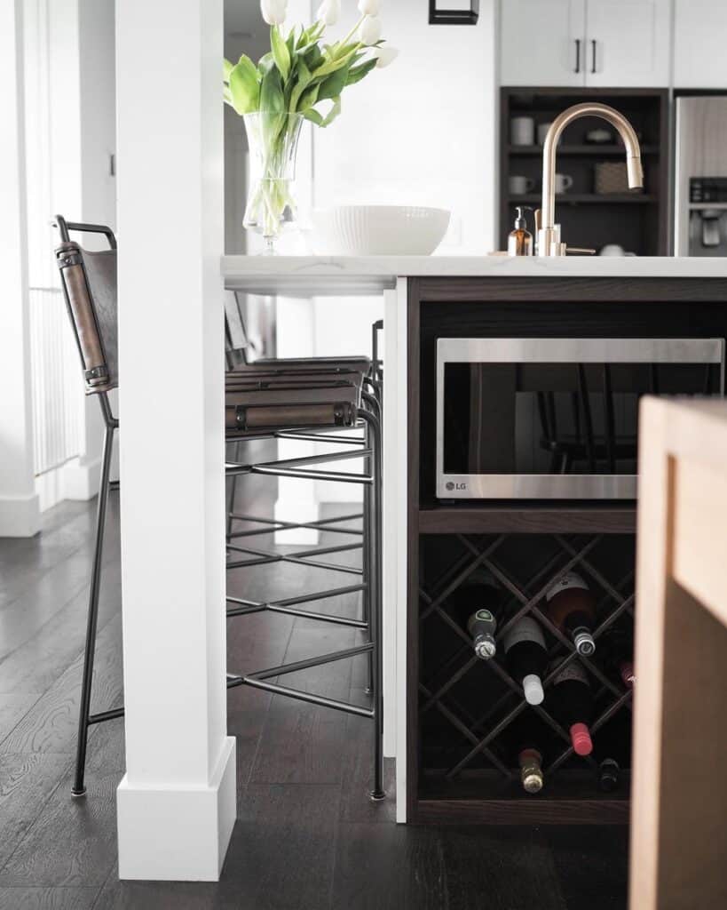 Kitchen with Microwave in Island Cabinet