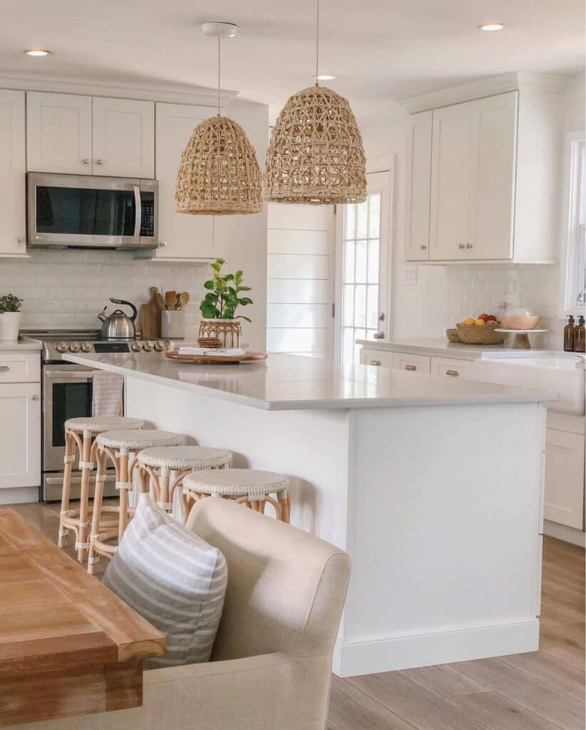 Kitchen with White Shiplap Wall