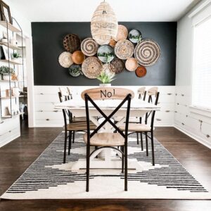 Large Rattan Wall Décor on Accent Wall