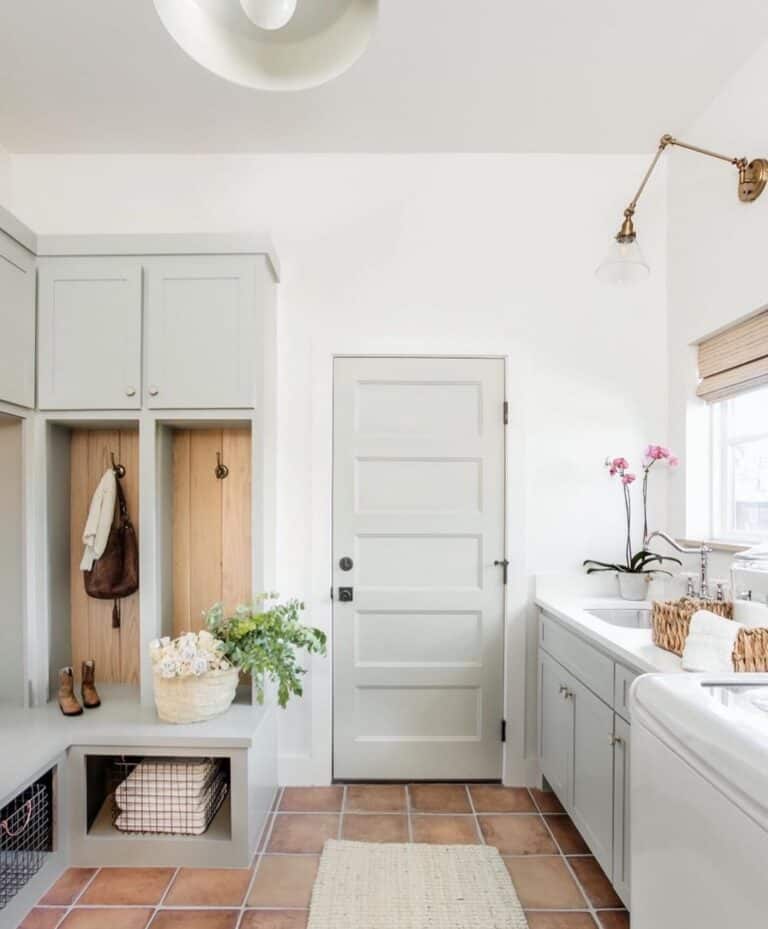 Laundry Room with Swing Arm Sconce