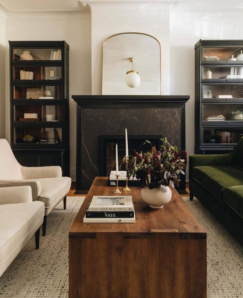 Living Room Showcases Rich Tones