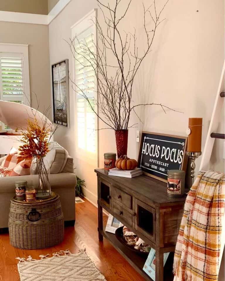 Living Room with Fall Color Scheme