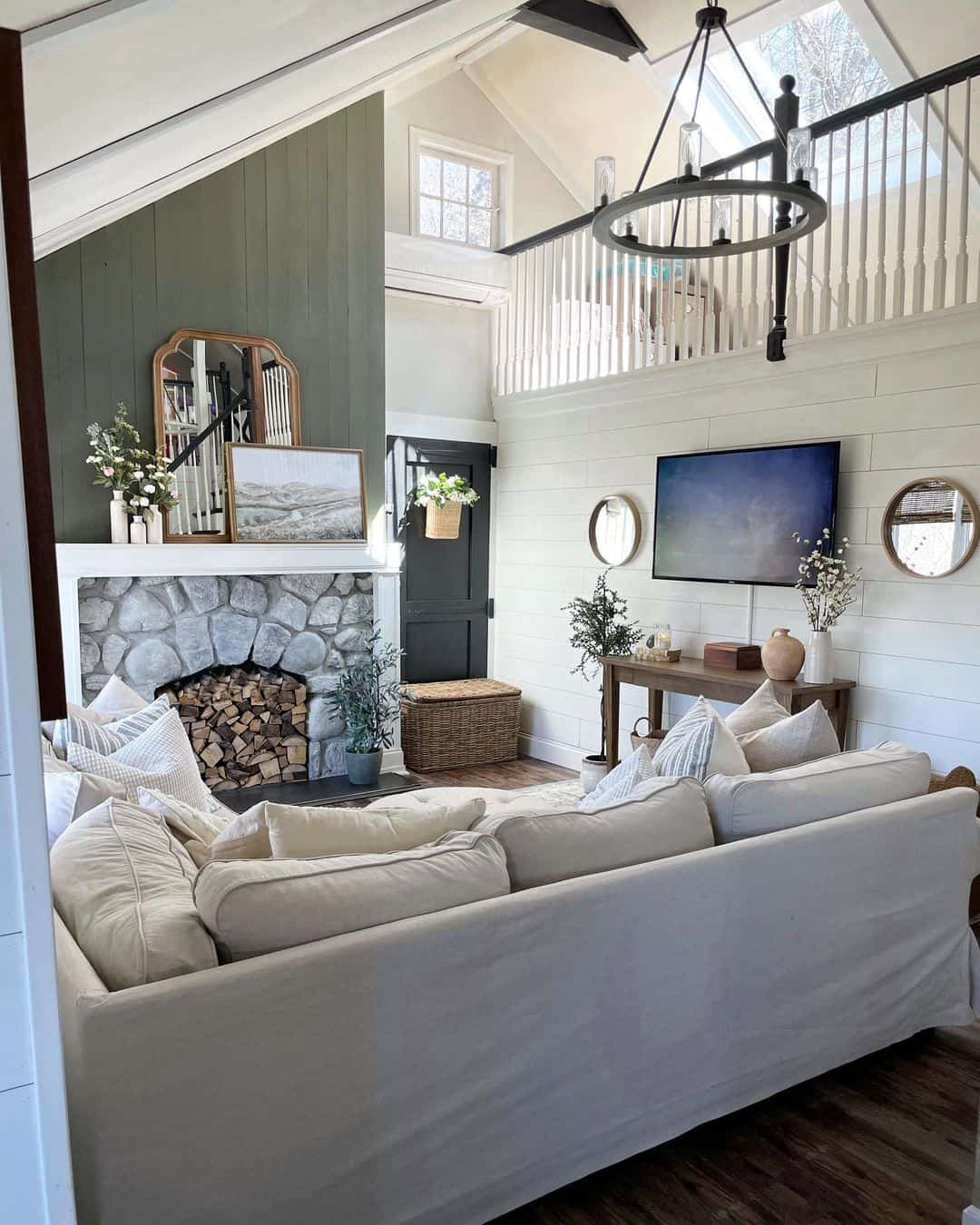Living Room with Vaulted Ceiling - Soul & Lane