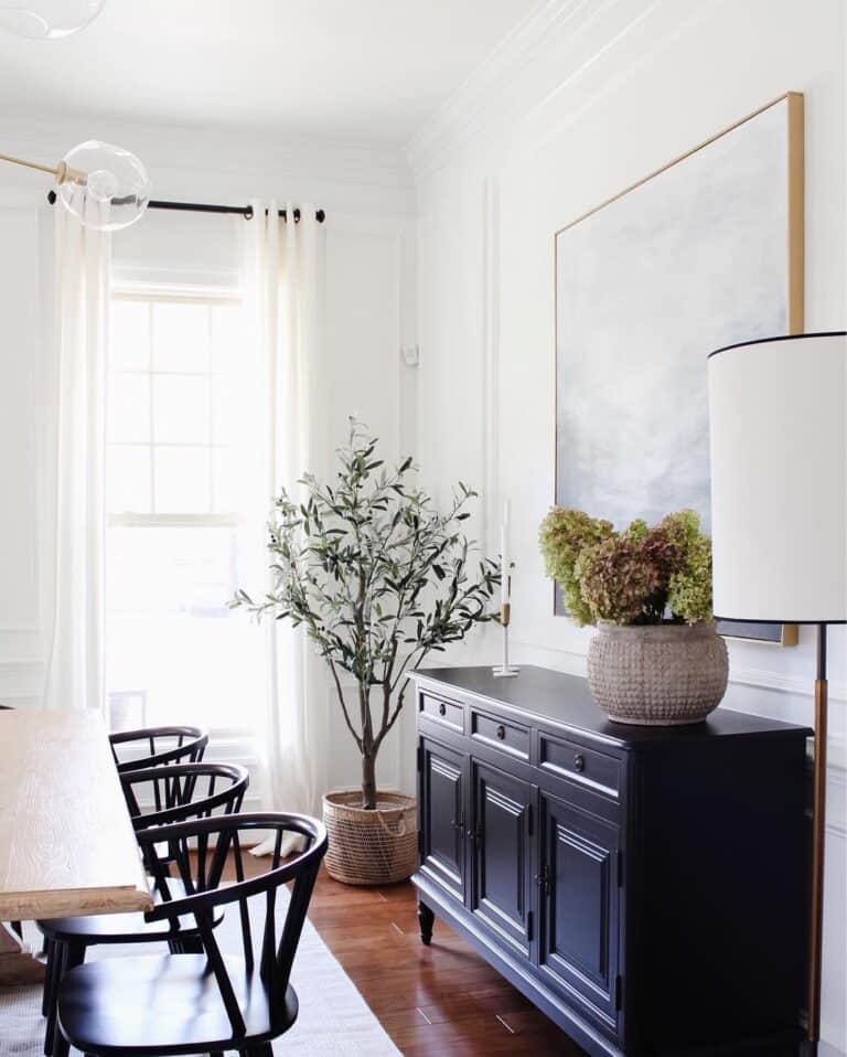 Modern Black Farmhouse Sideboard Buffet