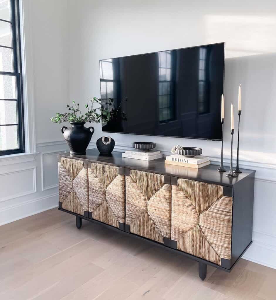 Natural Light with Black and Rattan