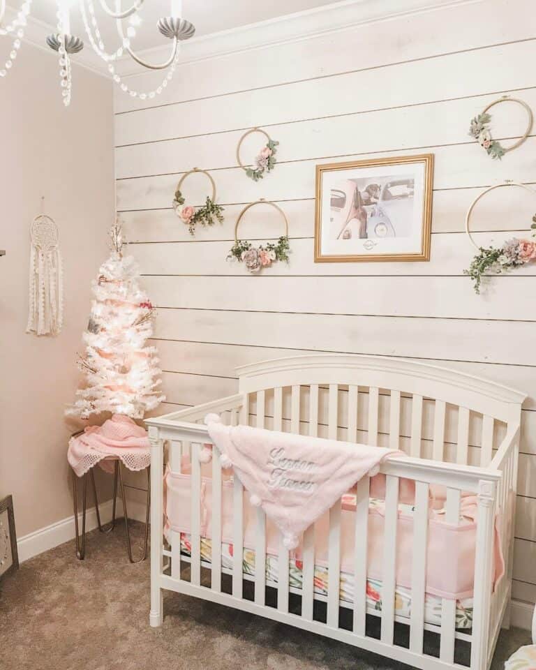 Pink and White Nursery with Floral Accents