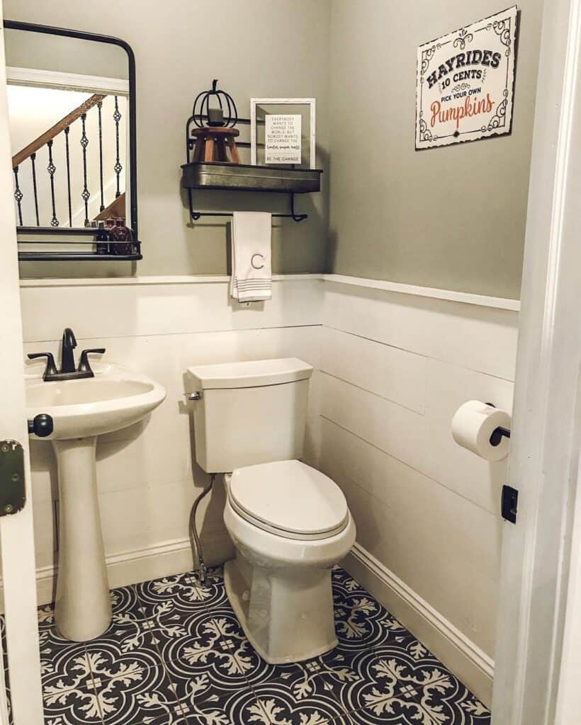 Powder Room with Fall Décor