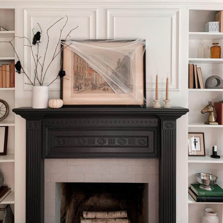 Raven Branch Fireplace Decor