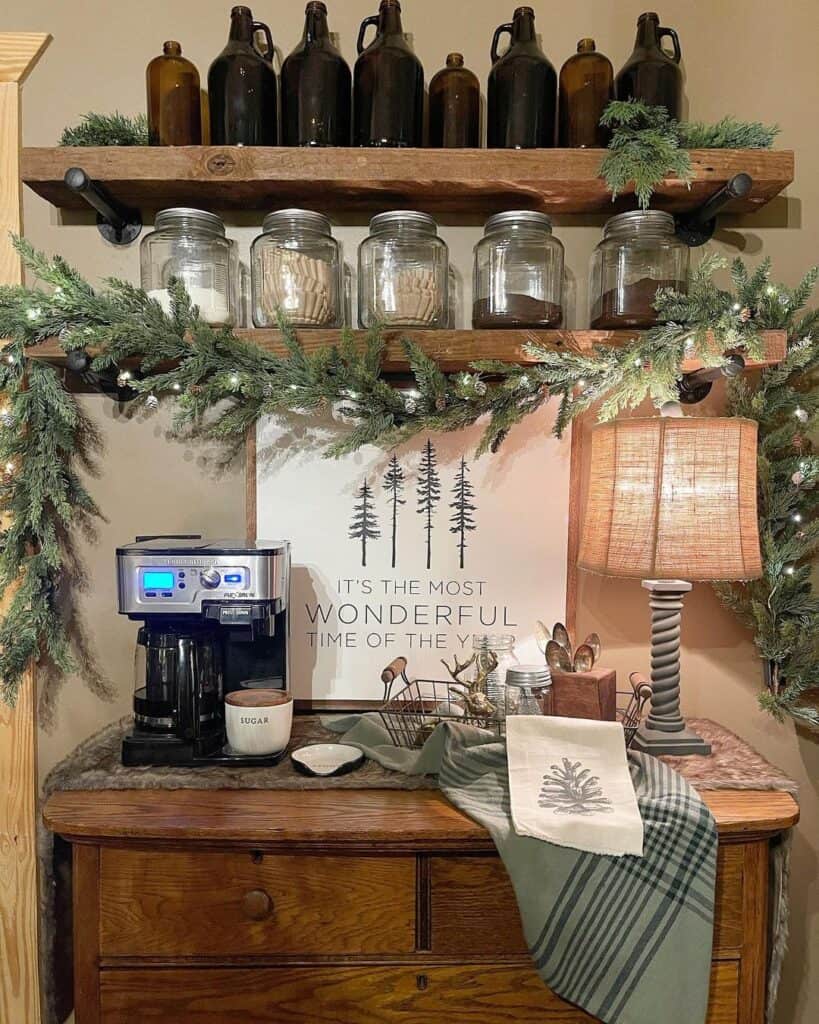 Rustic Coffee Station with Festive Touches
