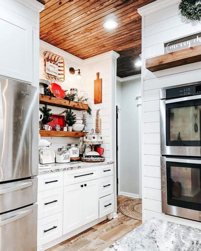 Rustic Compact Kitchen with Coffee and Baking Station
