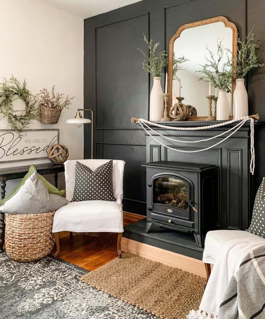 Rustic Fireplace in Cozy Living Room