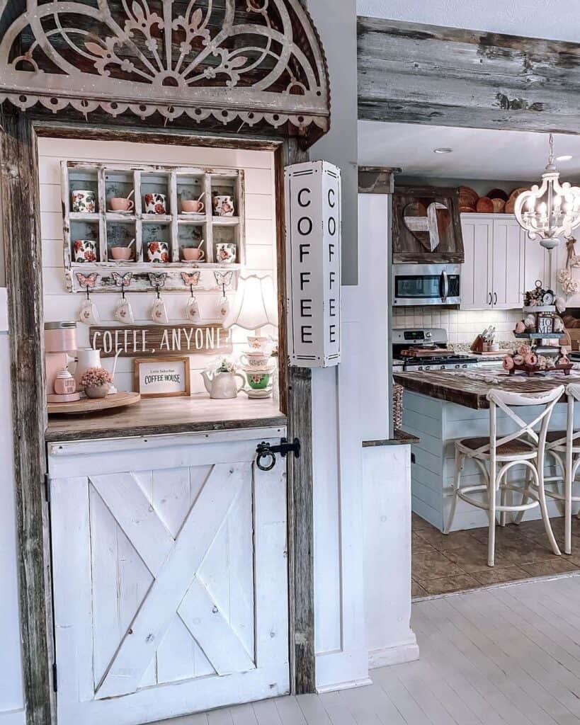 Rustic Kitchen with Stable Door and Coffee Station