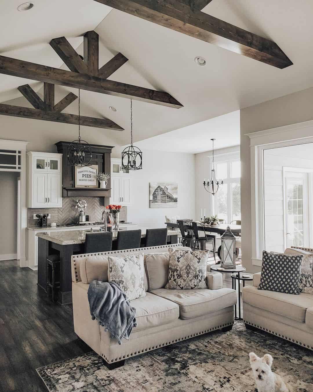 Rustic Kitchen with Vaulted Ceiling and Wood Ribs - Soul & Lane