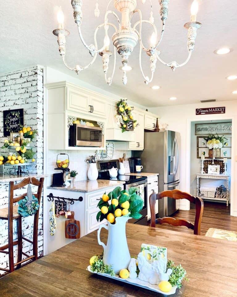 Rustic White Kitchen with Lemon Theme