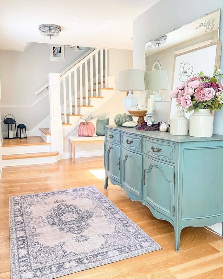 Sea Green Distressed Farmhouse Sideboard