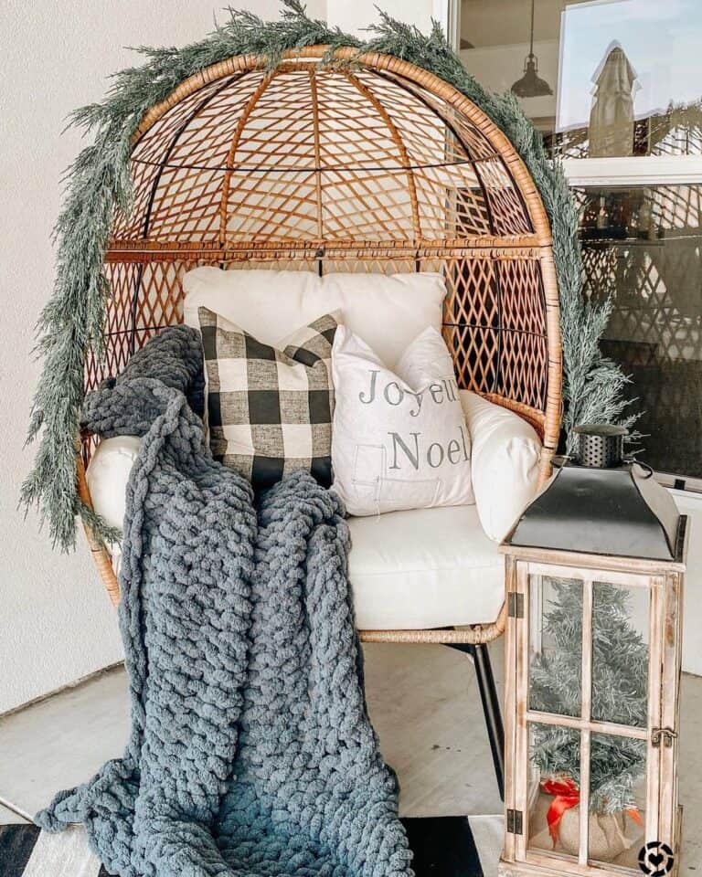 Seasonal Accessories in Wicker Chair Corner