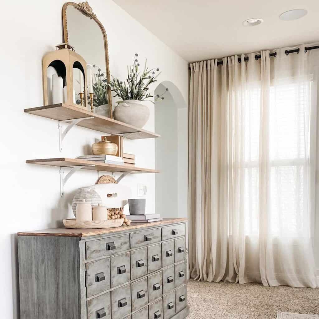 Shelves for Two-toned Gray Wash Dresser