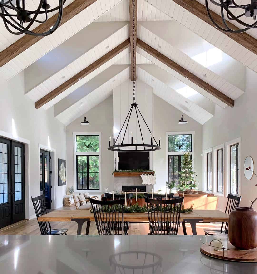 Shiplap Vaulted Ceiling with Wood Beams Soul & Lane