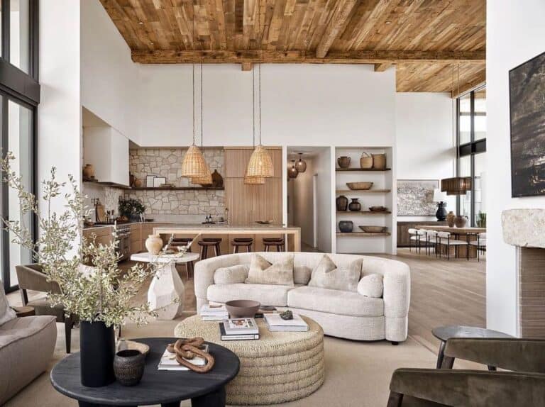 Stone Backsplash in an Open Living Space