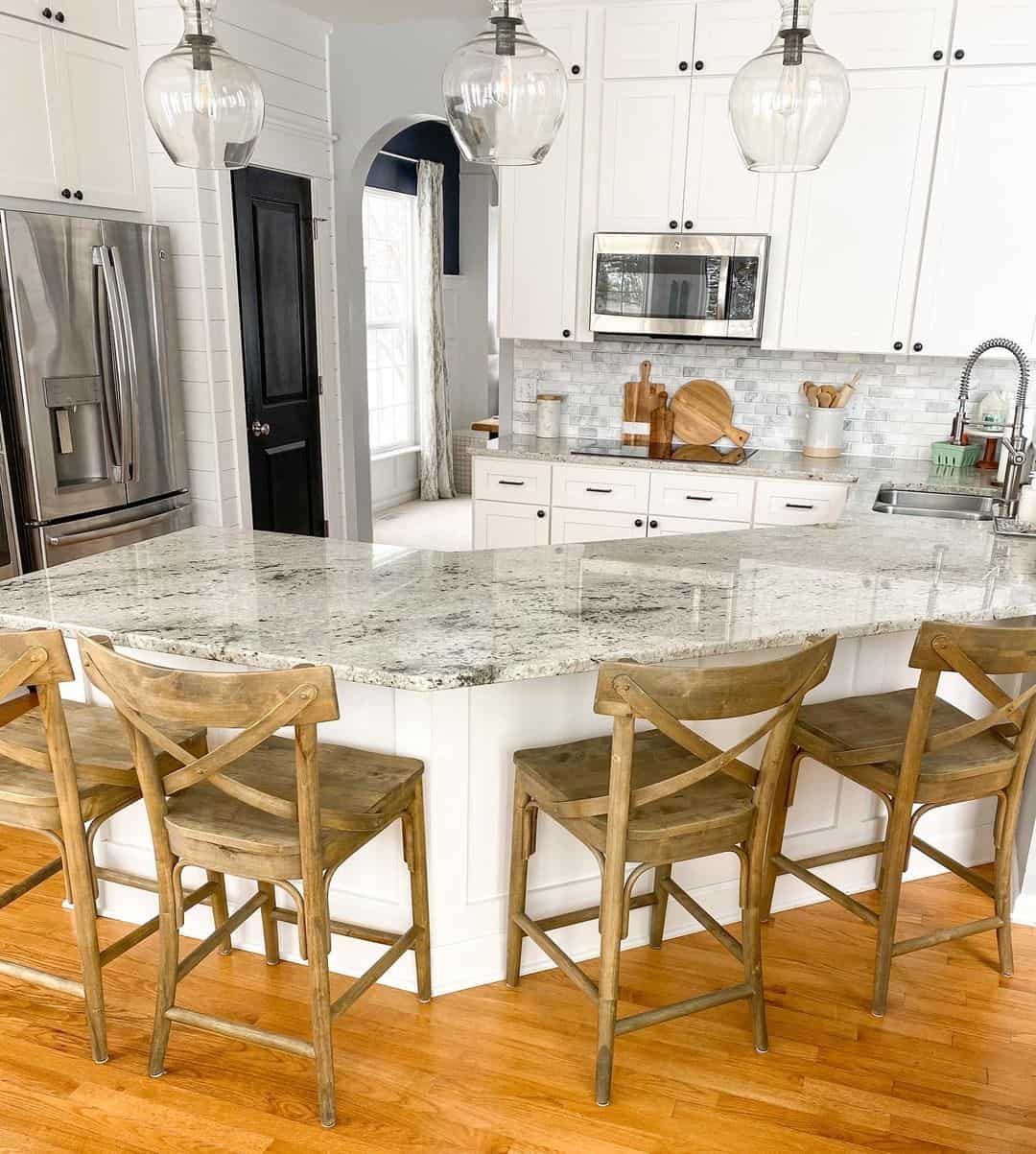 Subway Tile Backsplash in White Shiplap Detailed Kitchen - Soul & Lane