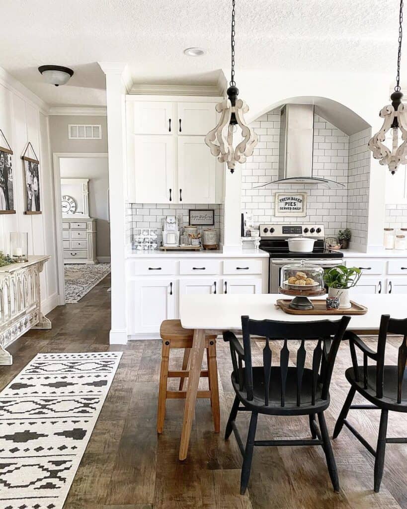 Subway Tile in Arched Kitchen Alcove