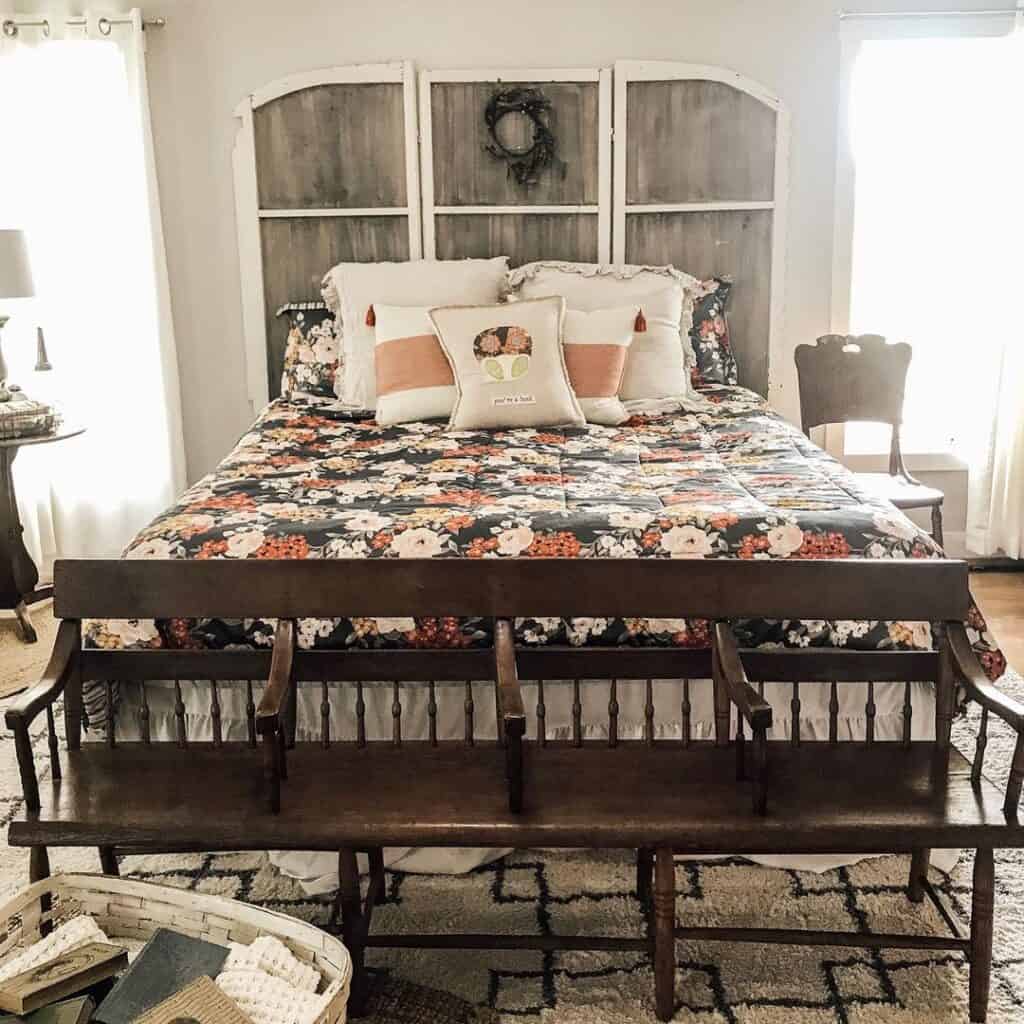 Tall Wood Headboard Between Two Windows Soul & Lane