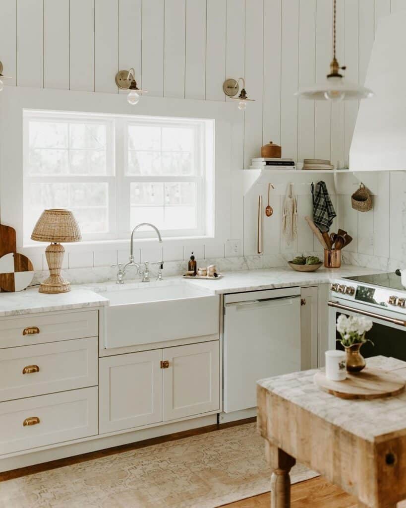 Vertical Shiplap Kitchen with Farmhouse Sink