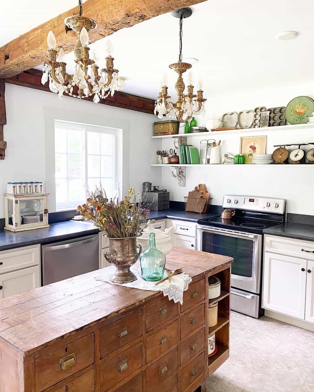 30 White Kitchens with Wood Island for the Ultimate Glow Up